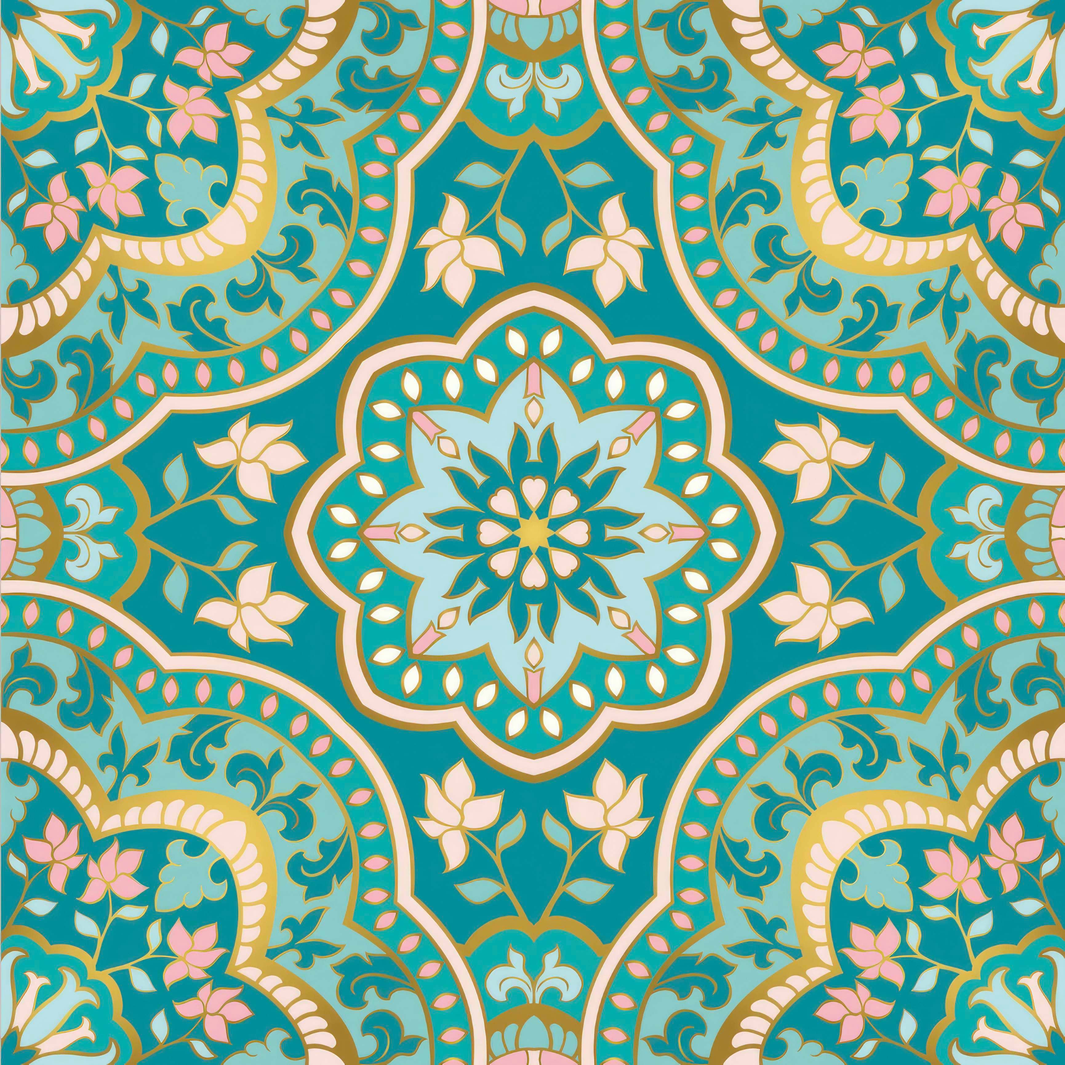 Shower Panel Indian Floral Manadala By Hyperion Tiles