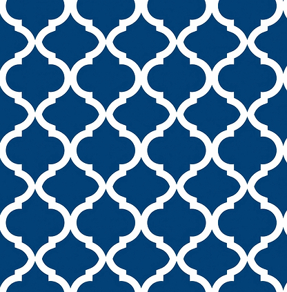 Shower Panel Navy White Quatrefoil By Hyperion Tiles