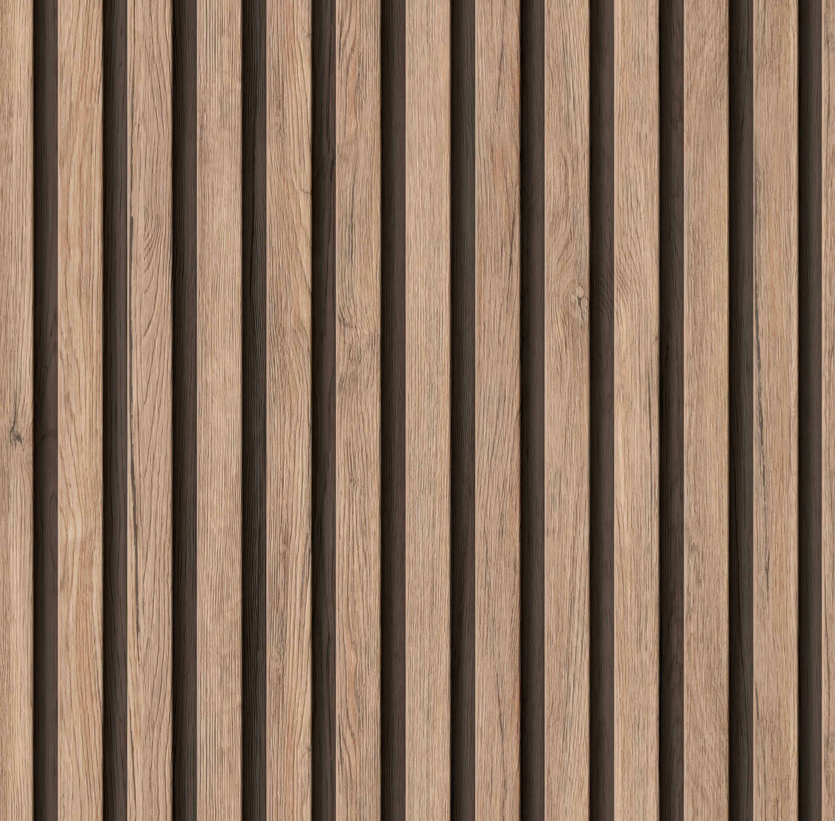 Shower Panel Pale Walnut Acoustic Slatted By Hyperion Tiles