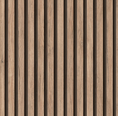 Shower Panel Pale Walnut Acoustic Slatted By Hyperion Tiles