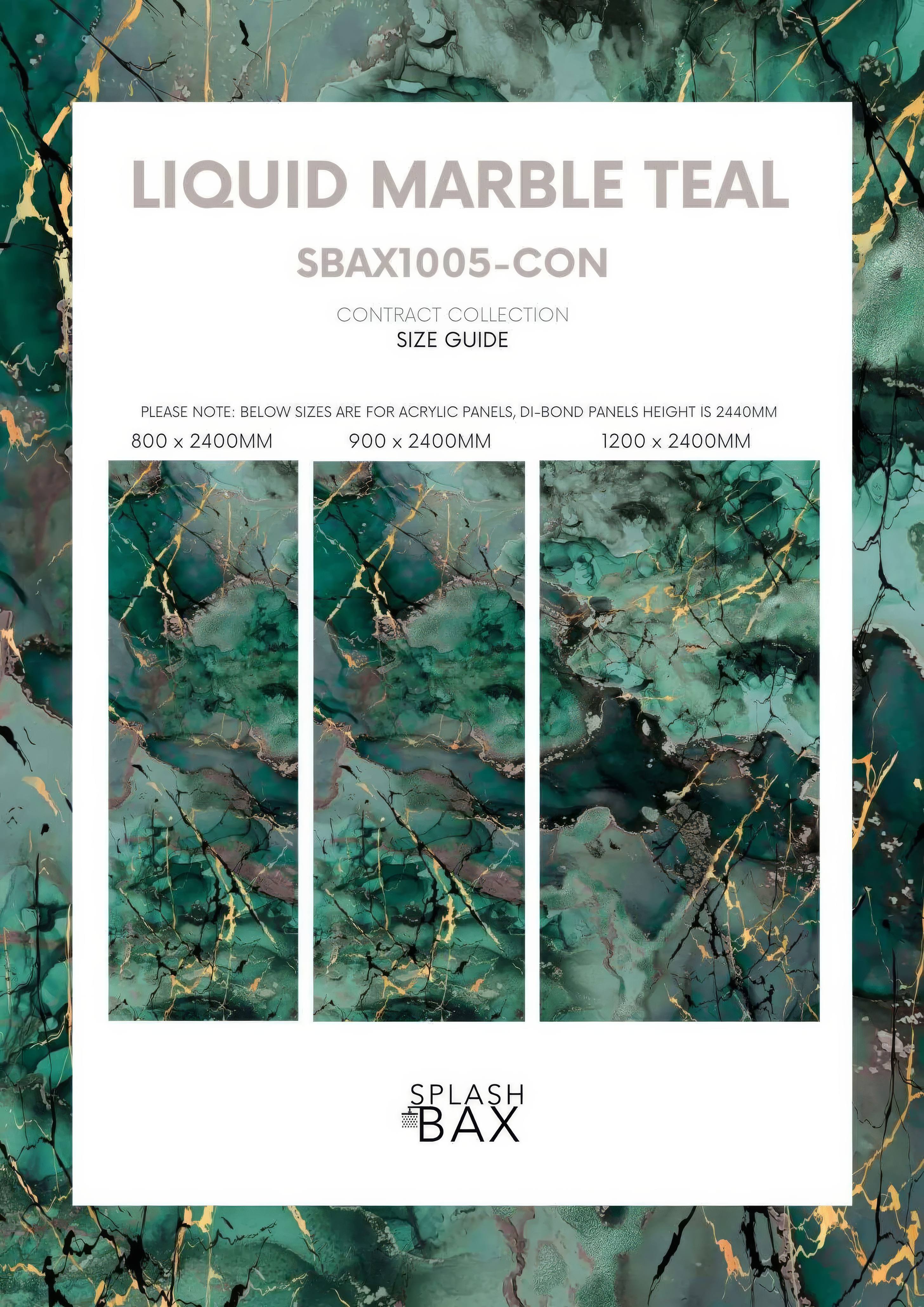 Shower Panel Liquid Marble Teal By Hyperion Tiles