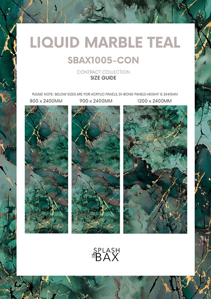 Shower Panel Liquid Marble Teal By Hyperion Tiles