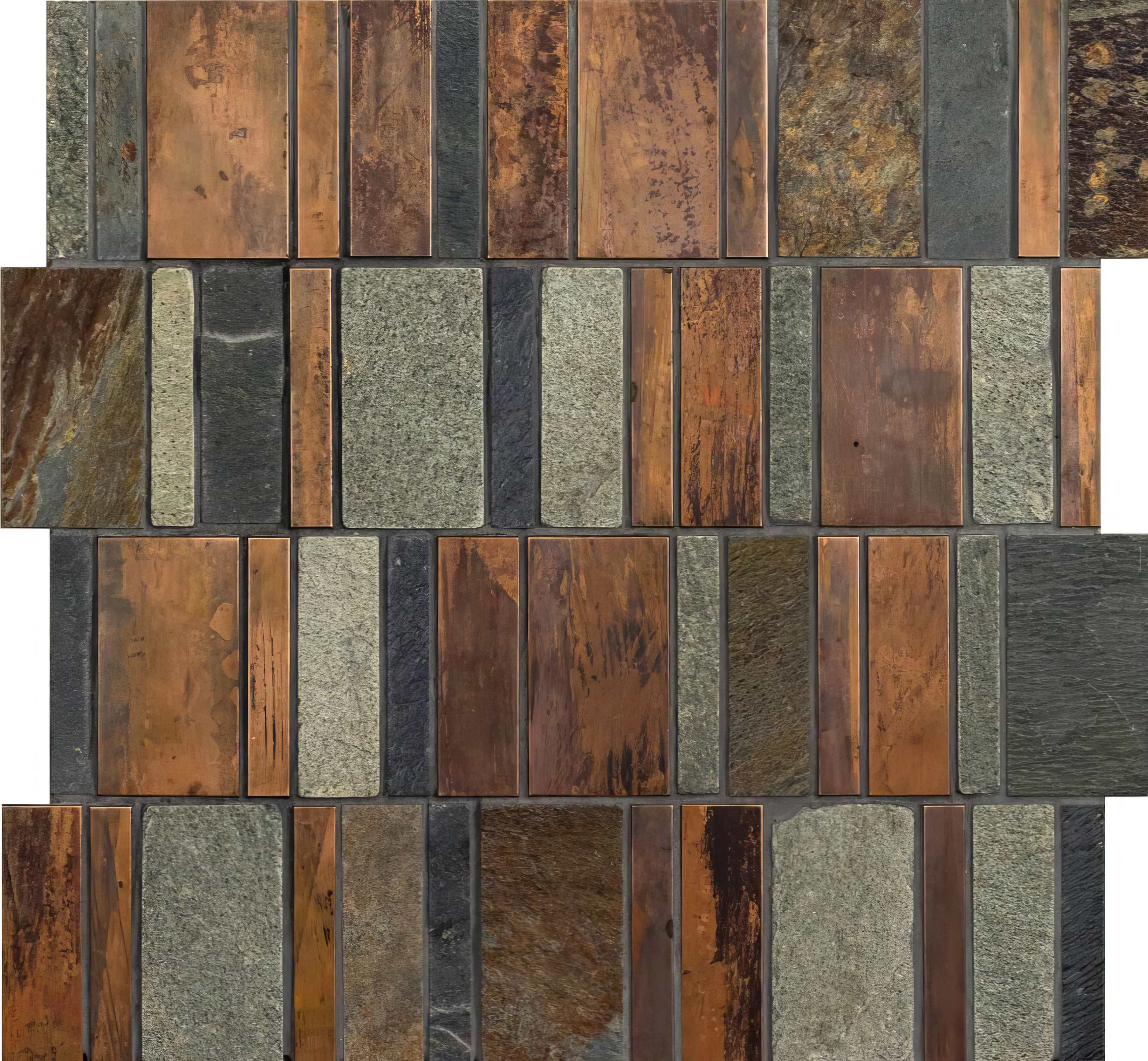 Sorvad Natural Stone and Copper Mix Mosaic - Hyperion Tiles