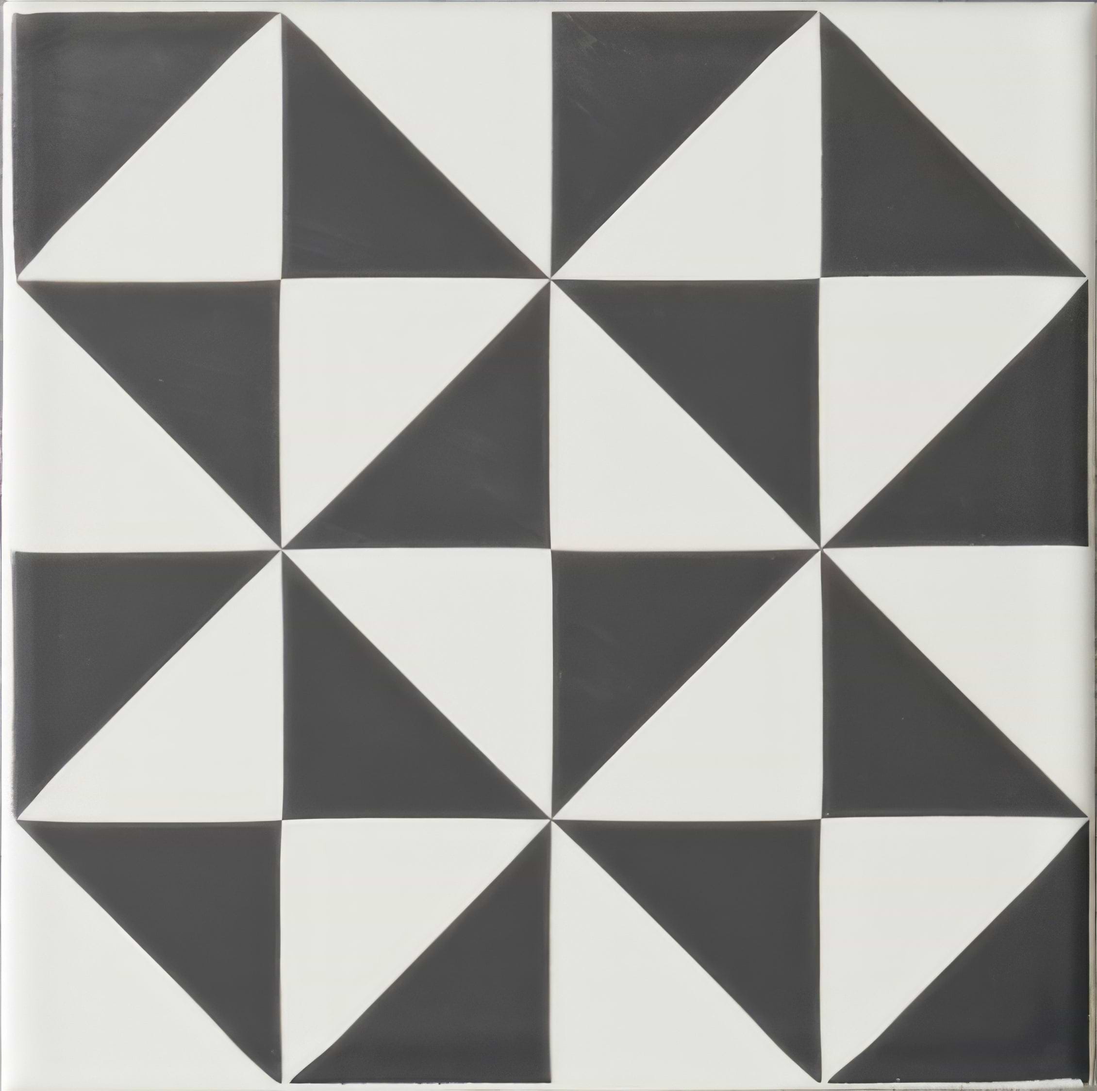 St Malo Grey on Brilliant White - Hyperion Tiles