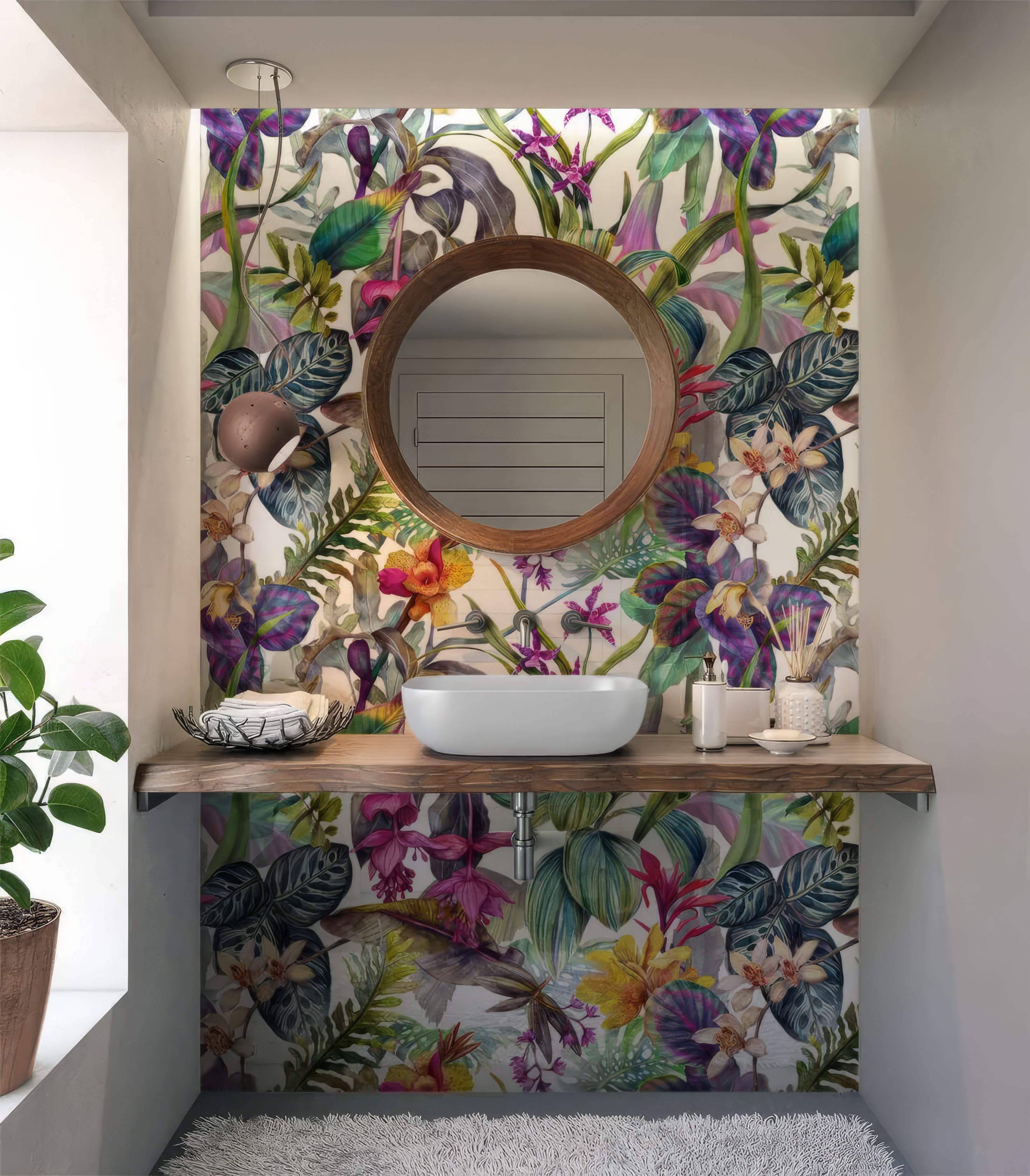 Tropical Floral Dream Shower Wall Panel By Hyperion Tiles