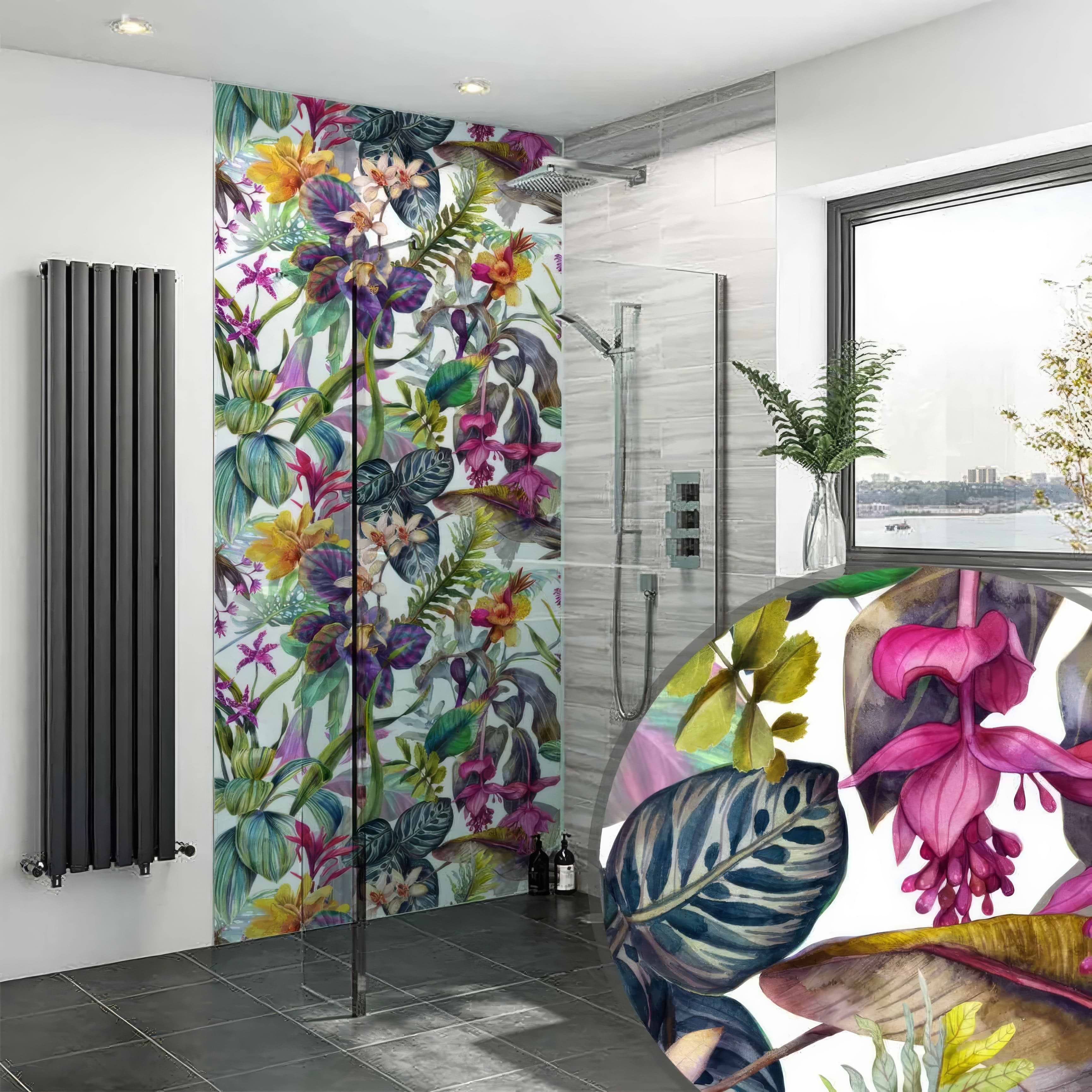 Tropical Floral Dream Shower Wall Panel By Hyperion Tiles