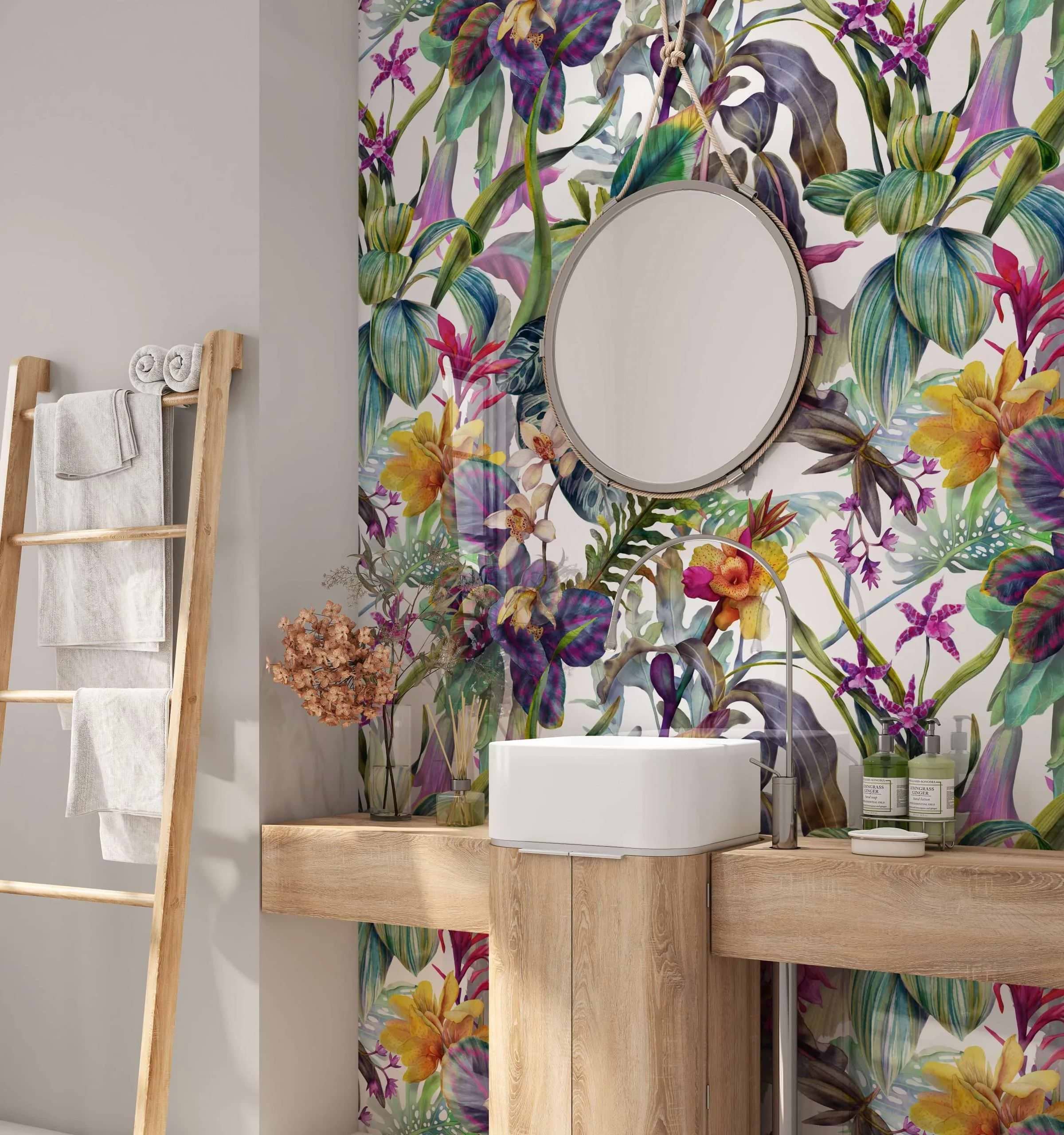 Tropical Floral Dream Shower Wall Panel By Hyperion Tiles