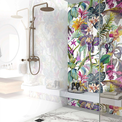 Tropical Floral Dream Shower Wall Panel By Hyperion Tiles