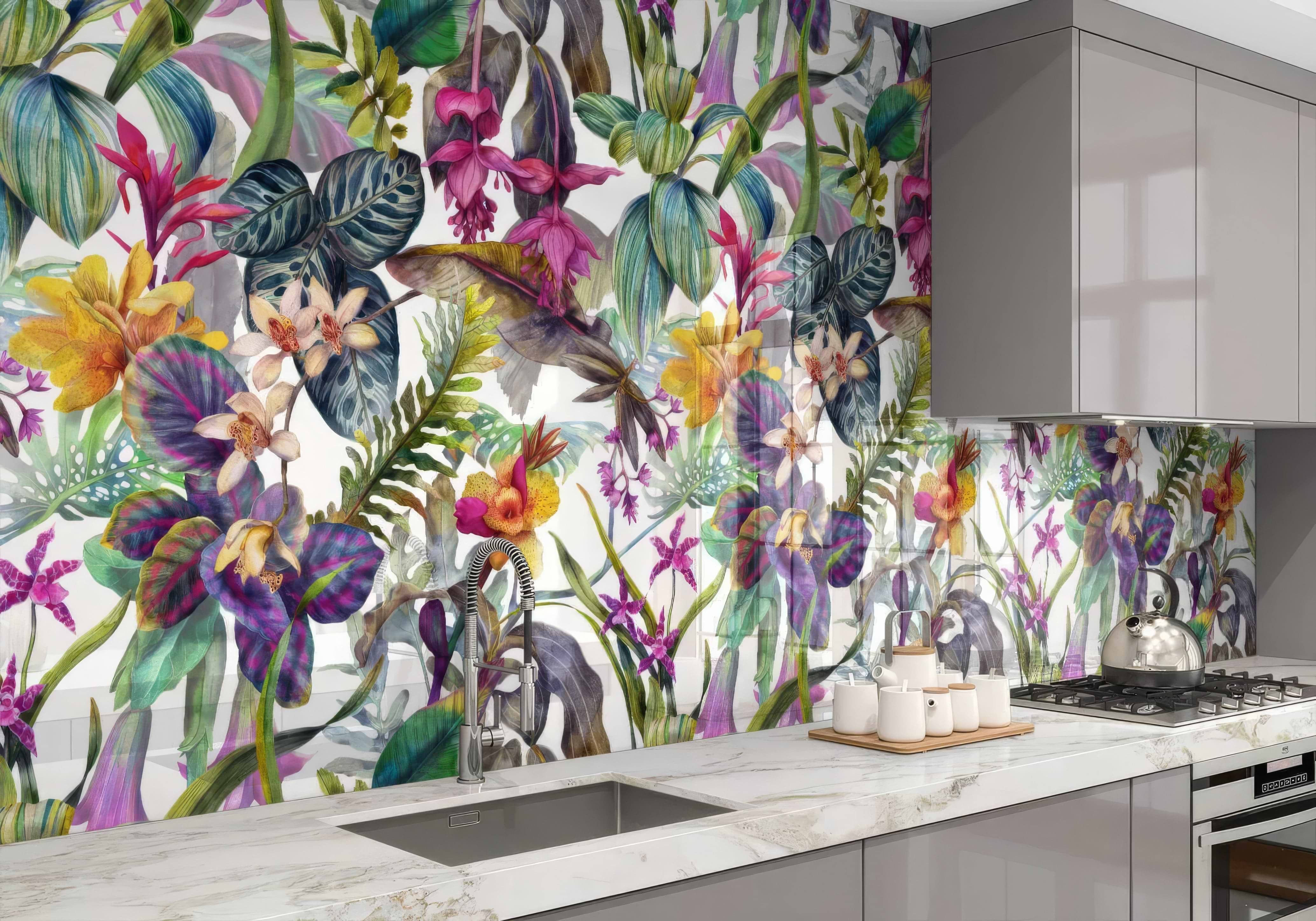Tropical Floral Dream Shower Wall Panel By Hyperion Tiles