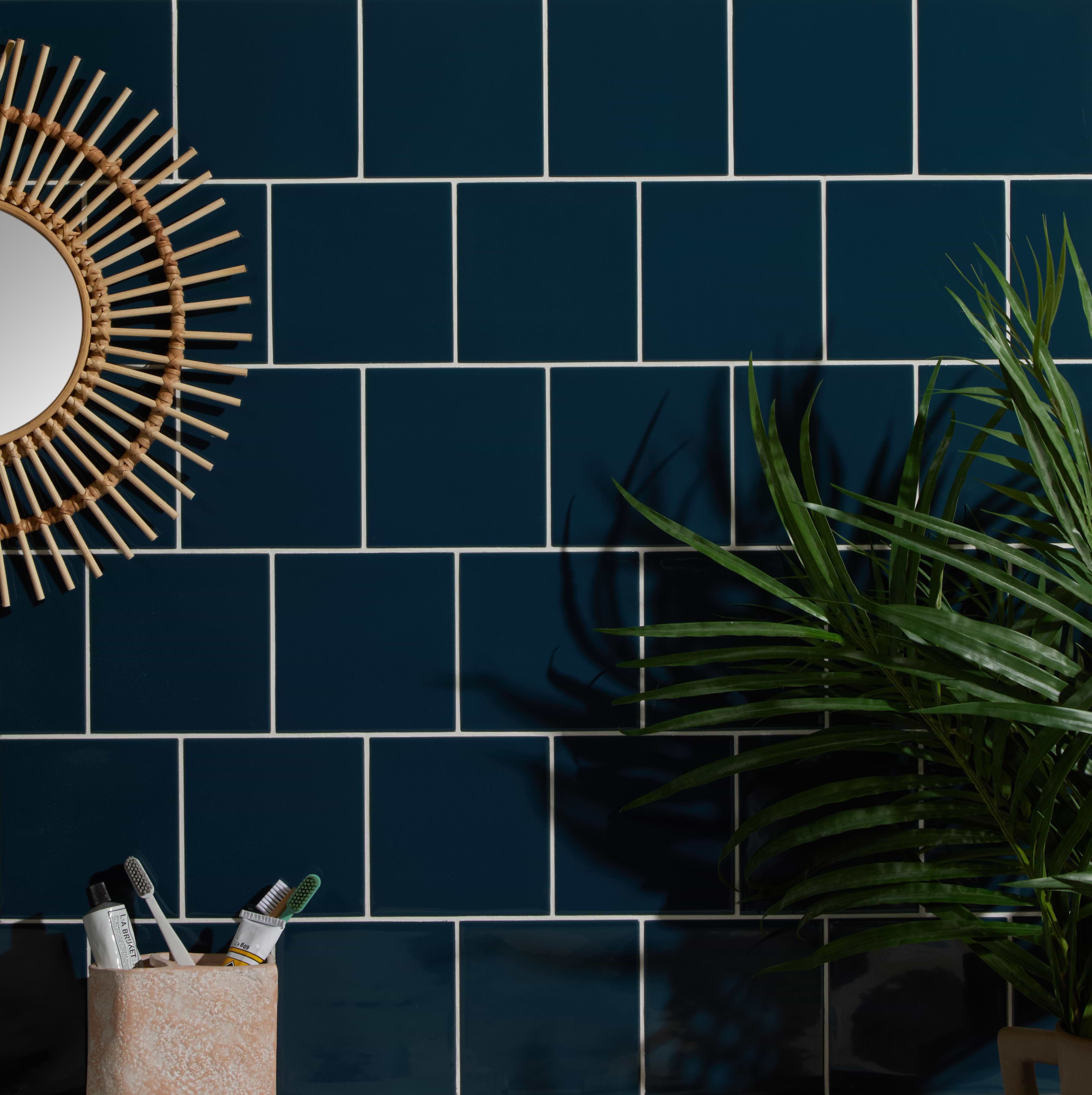 Tunstall Ceramic Peacock Blue Square - Hyperion Tiles