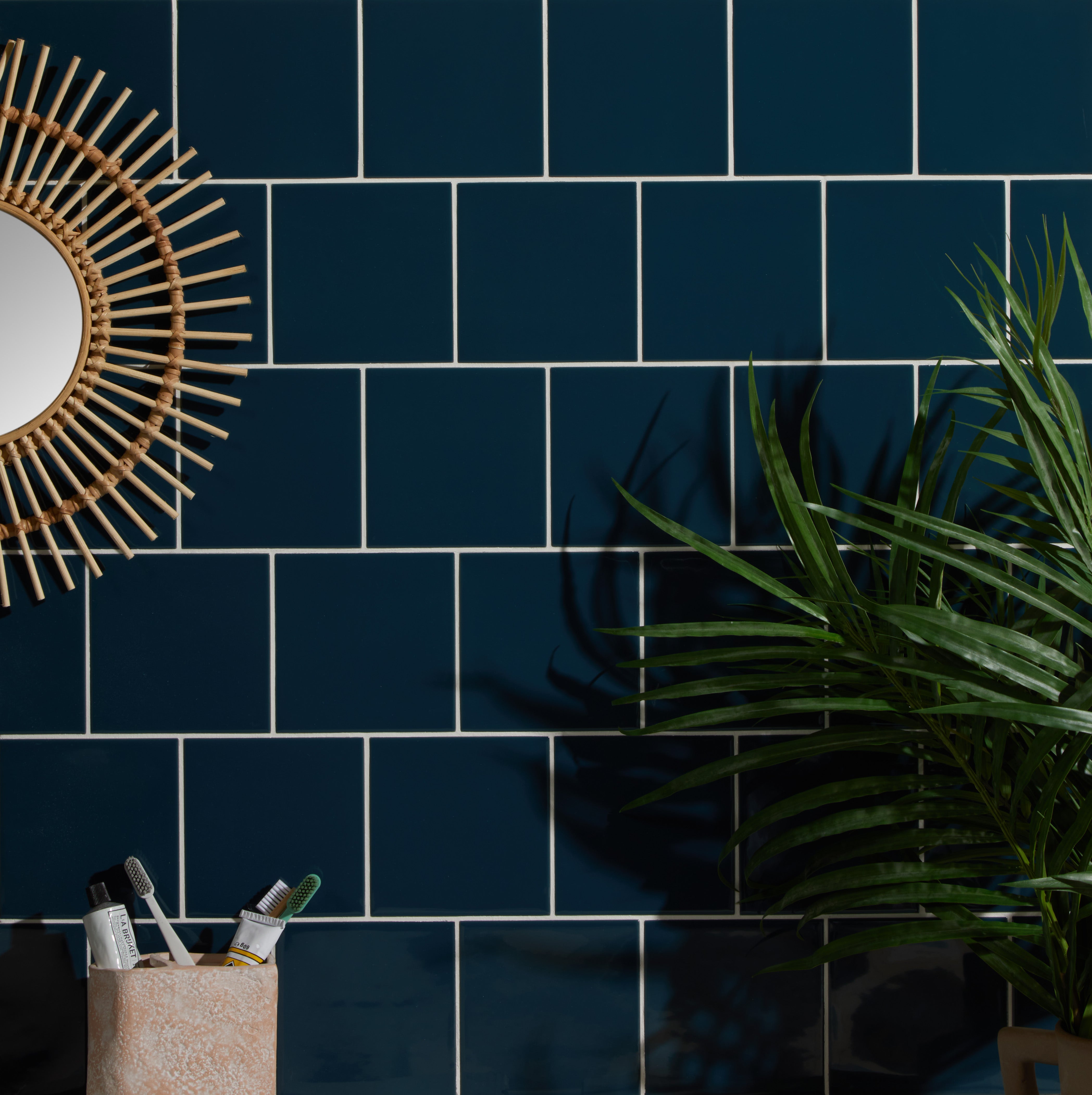 Tunstall Ceramic Peacock Blue Square - Hyperion Tiles