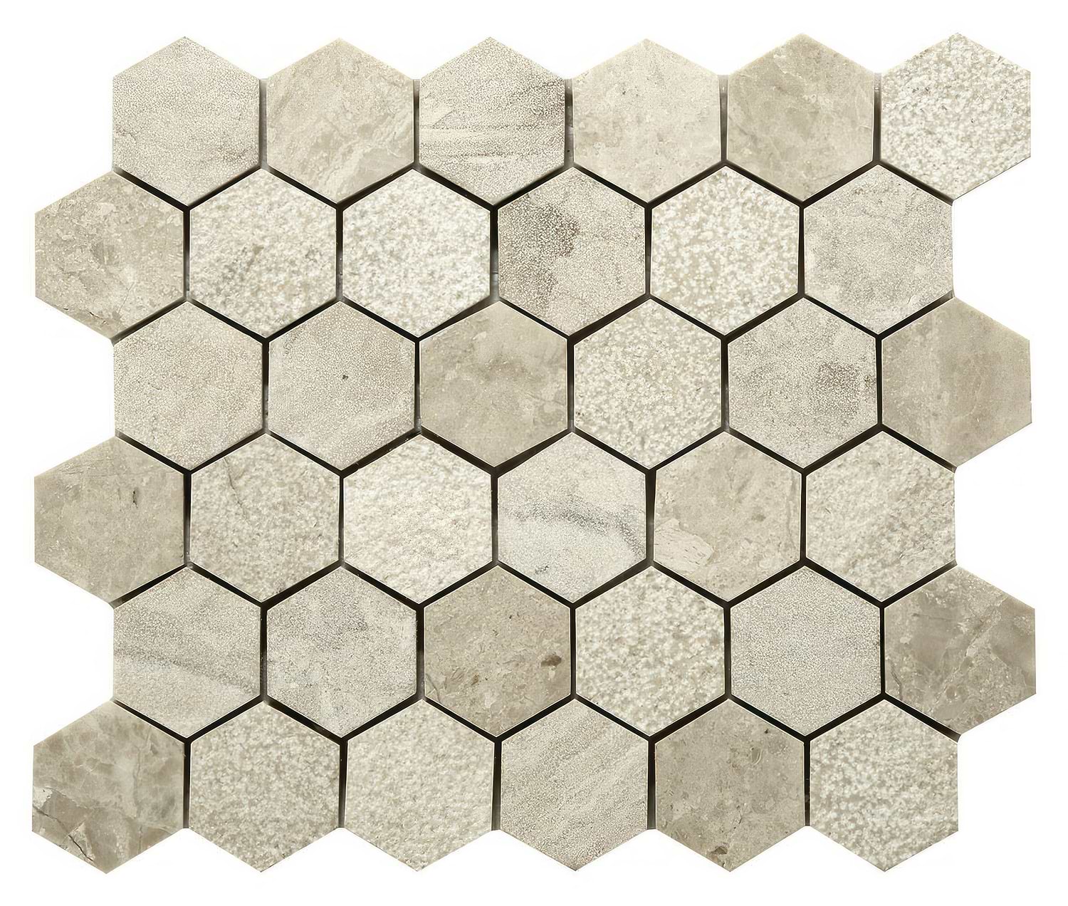 Vanilla Cream Mix Finish Marble Hexagon Mosaic - Hyperion Tiles