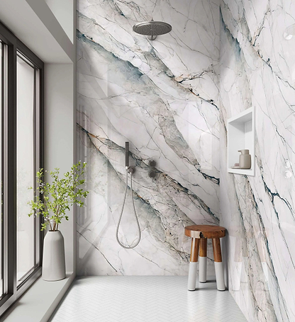 Shower Panel Lamura Veined Marble By Hyperion Tiles