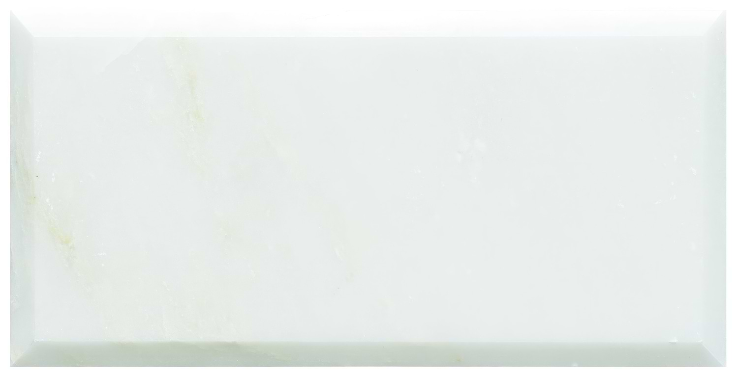 Viano White Polished Bevel Marble 200 x 100mm - Hyperion Tiles