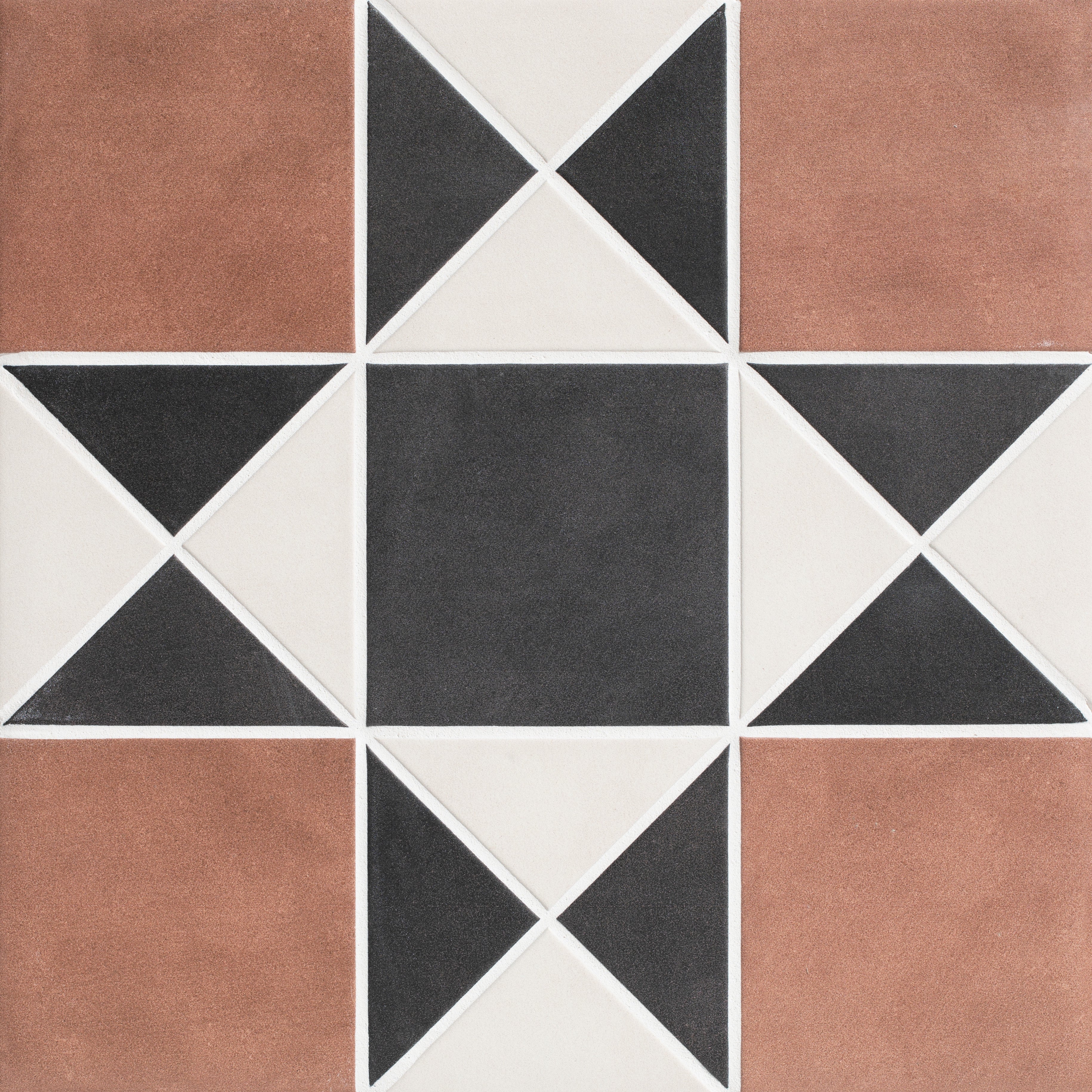Victorian Style Porcelain Finchley Pattern Terracotta - Hyperion Tiles