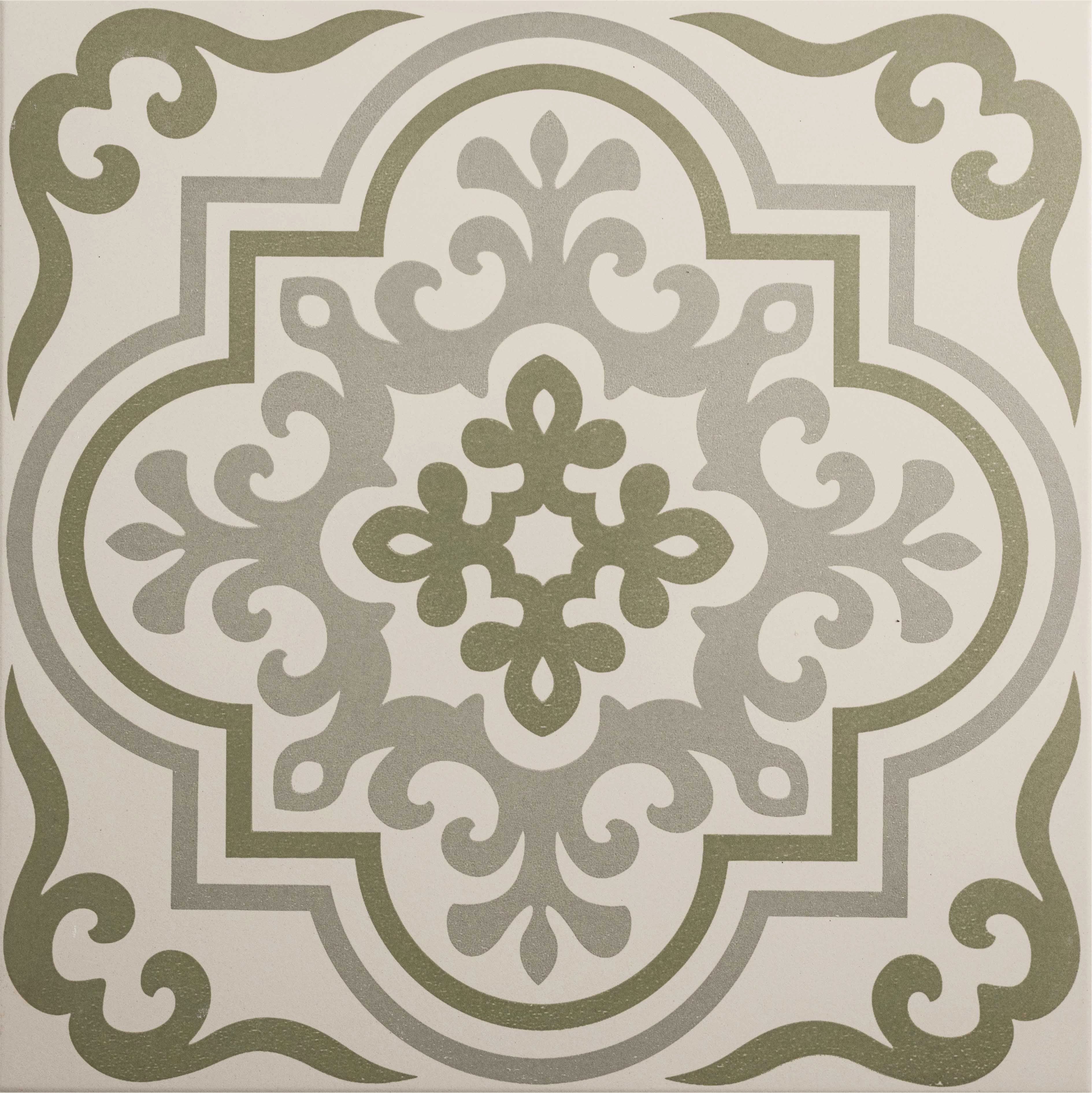 Vogue Green on Chalk - Hyperion Tiles