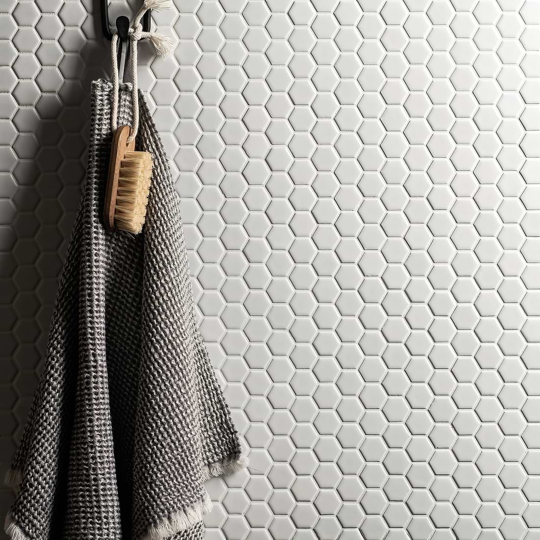 White Honeycomb Floor Mosaic - Hyperion Tiles