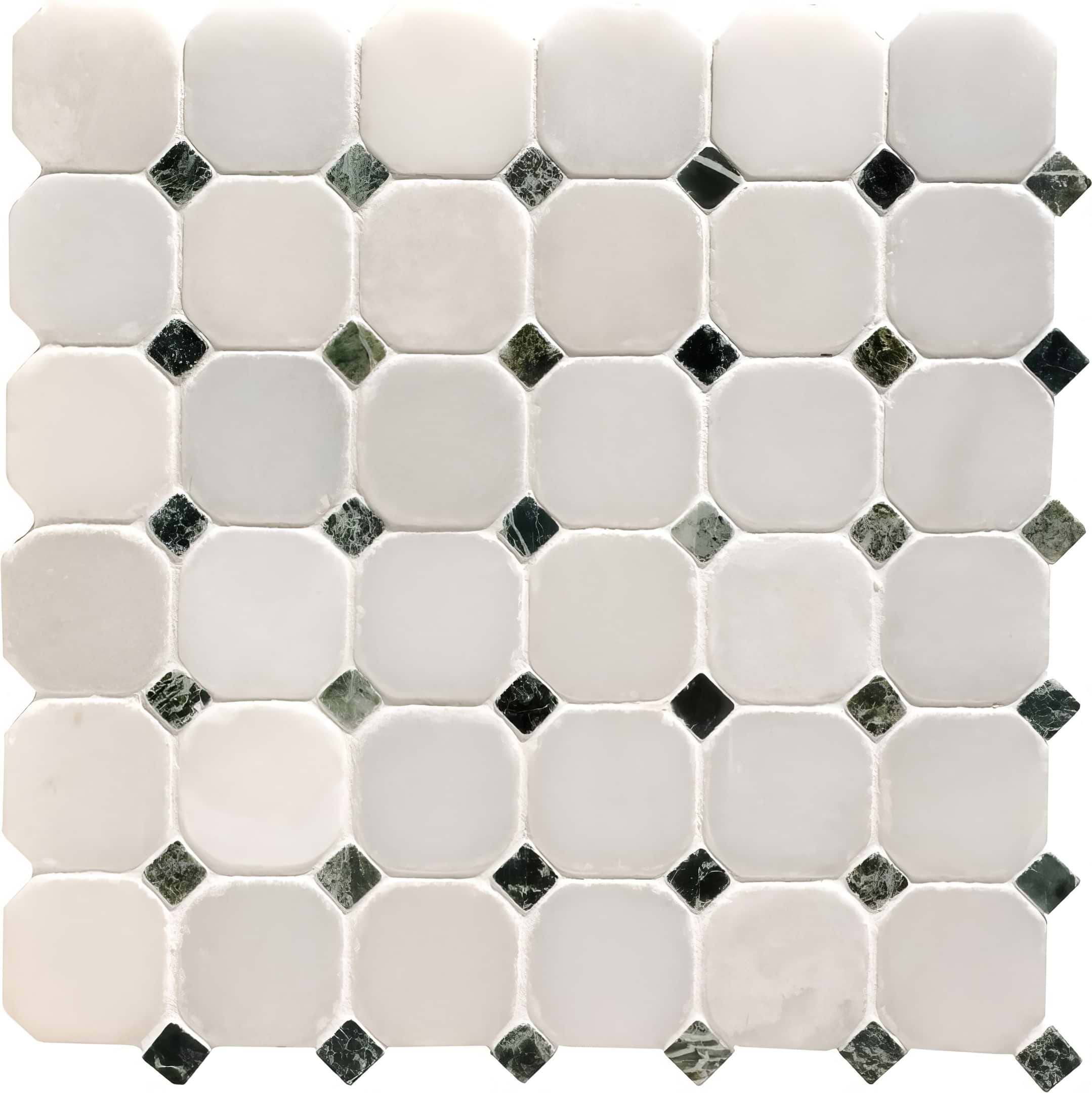 White Octagon 4.8 Venetian Mosaics - Hyperion Tiles