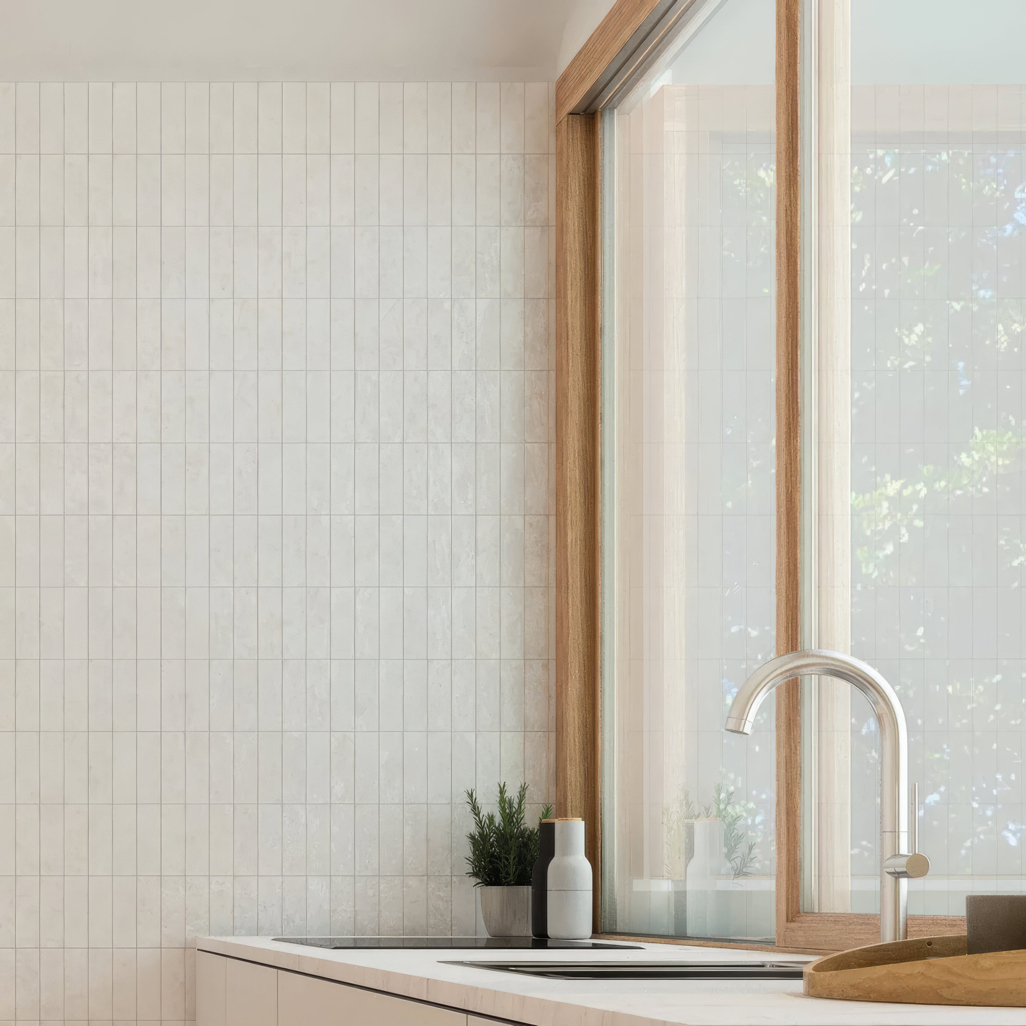 Porcelain White Bejmat Rectangle Tile | Hyperion Tiles