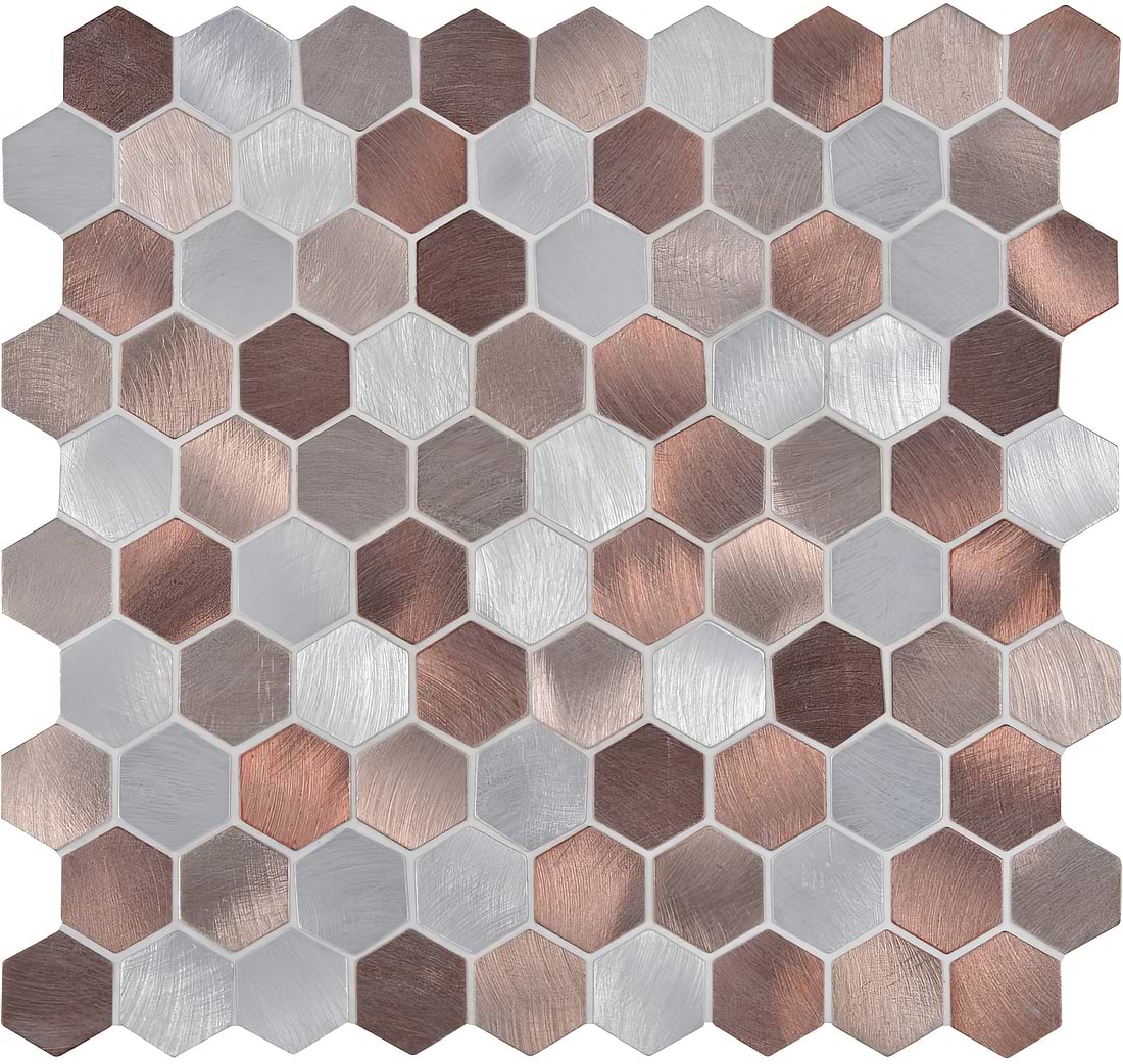 Zenith Copper Aluminium Mosaic - Hyperion Tiles