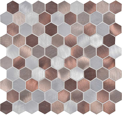 Zenith Copper Aluminium Mosaic - Hyperion Tiles