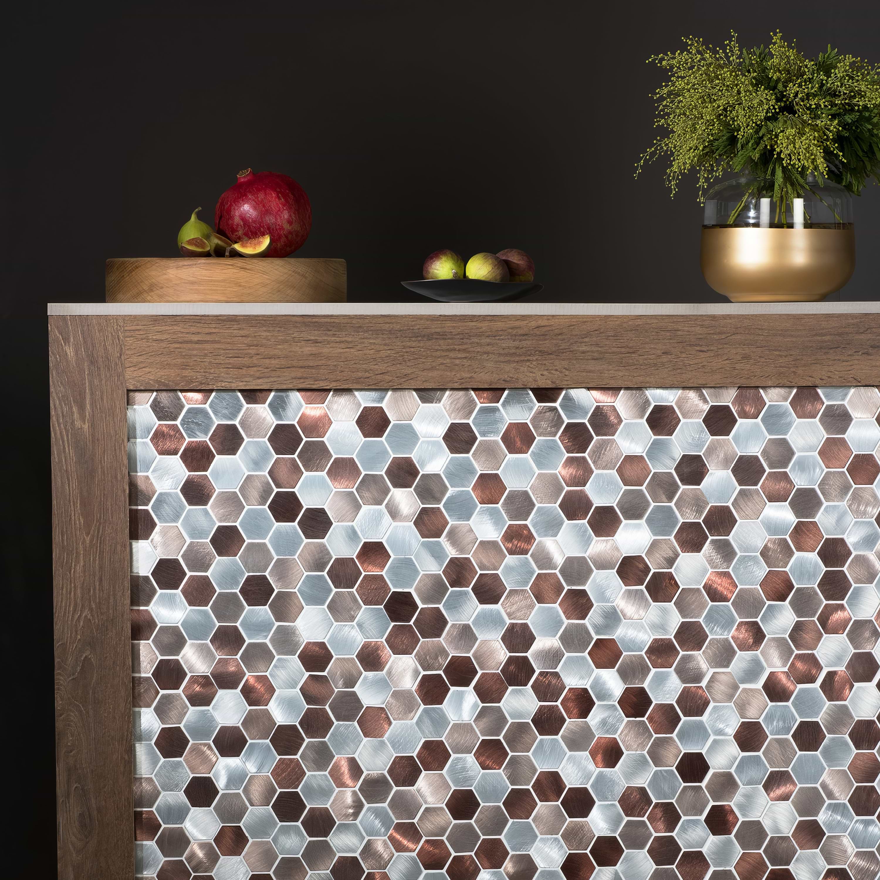 Zenith Tile Zenith Copper Aluminium Mosaic - Brushed Wall Tiles – Hyperion Tiles
