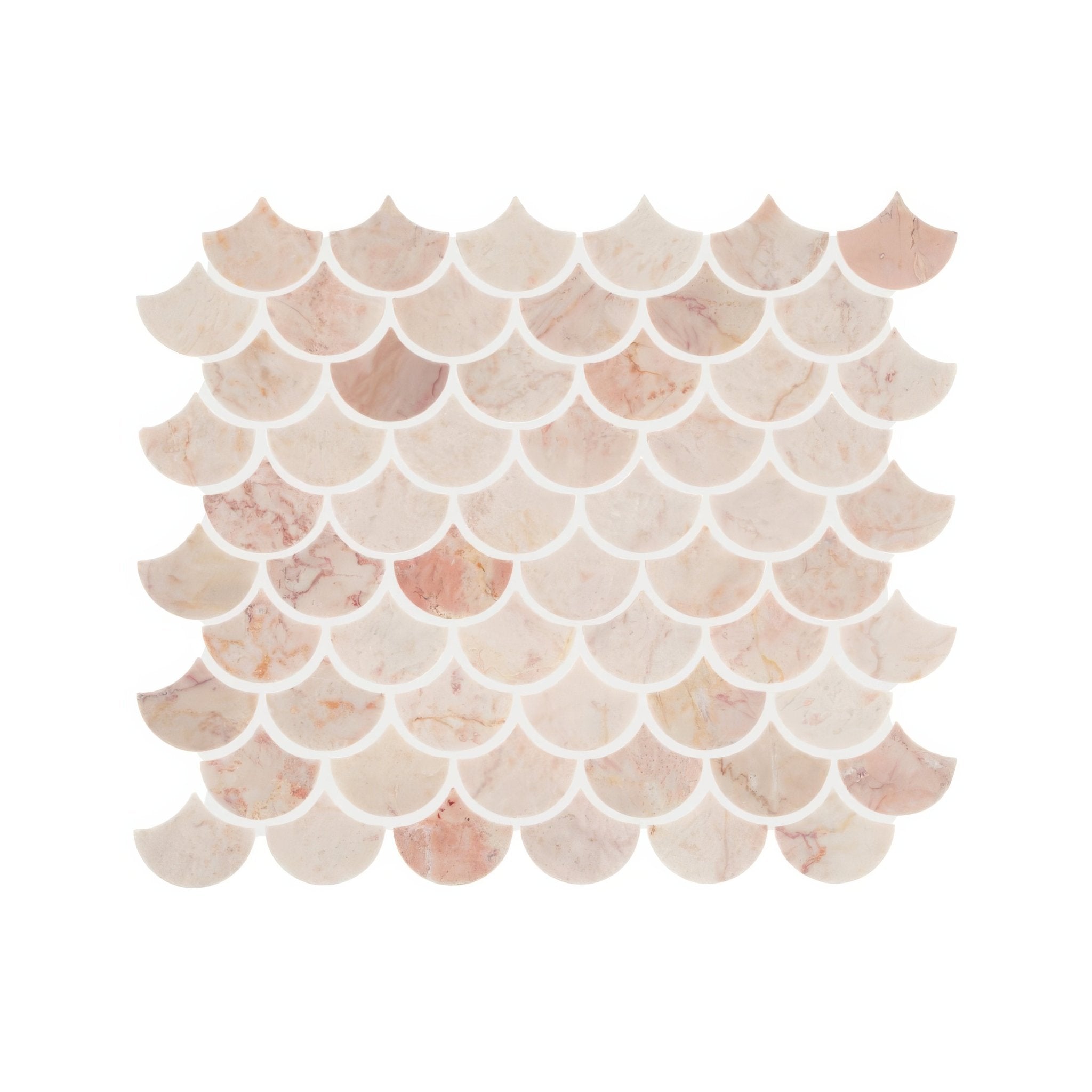 Aegean Pink Scallop Mosaic - Hyperion Tiles