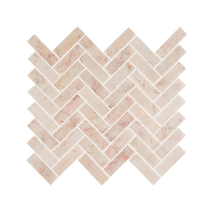 Aegean Pink Herringbone Mosaic - Hyperion Tiles