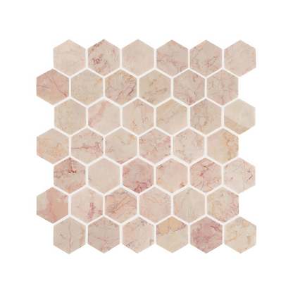 Aegean Pink Large Hexagon Mosaic