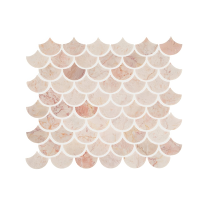 Aegean Pink Scallop Mosaic - Hyperion Tiles