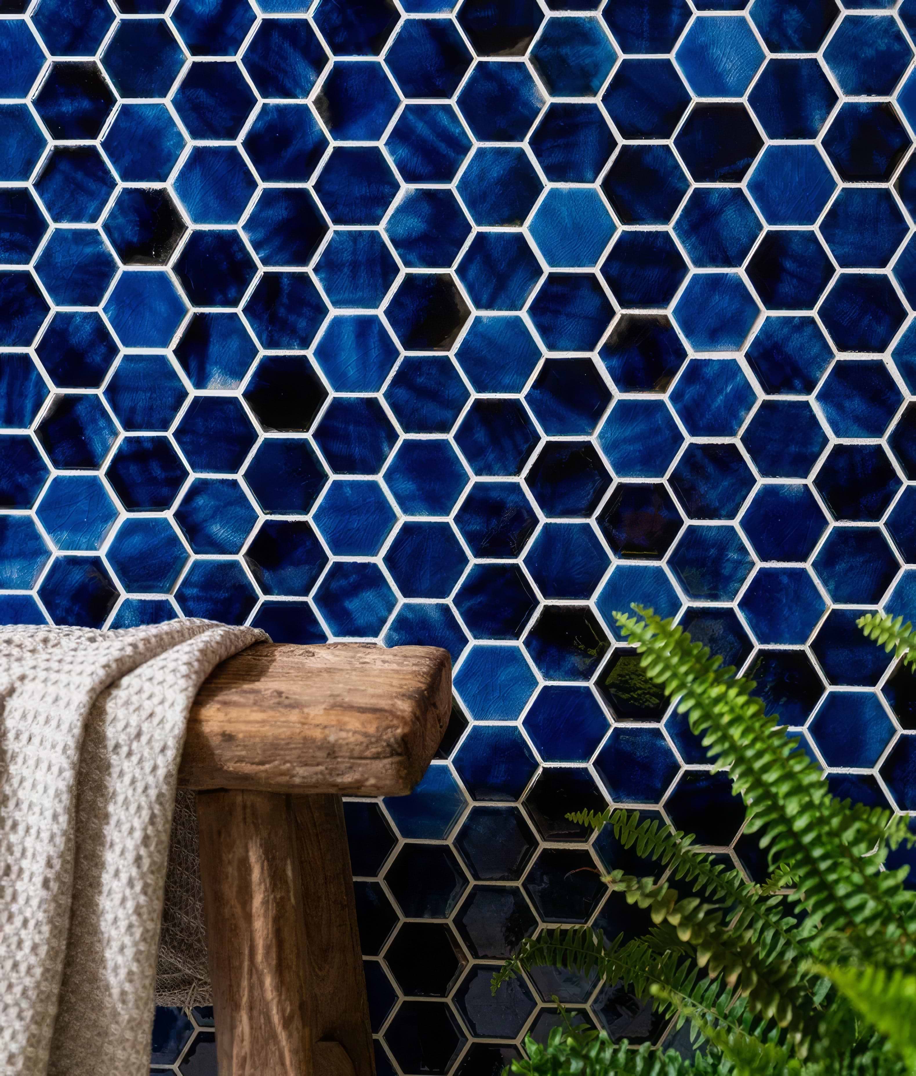 Akazu Porcelain Cobalt Mosaic - Hyperion Tiles