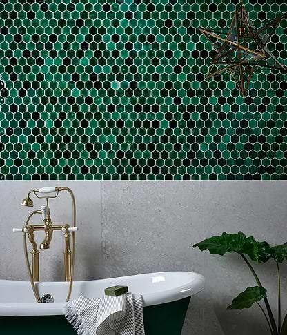 Akazu Porcelain Emerald Mosaic - Hyperion Tiles