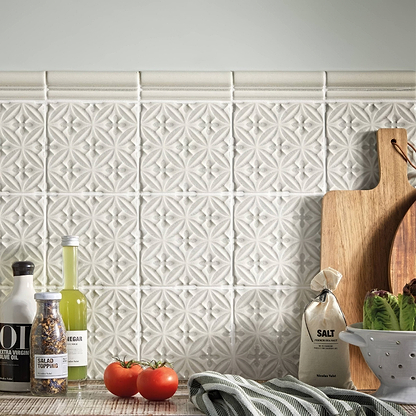 Alhambra White Decor 15 x 15cm - Hyperion Tiles