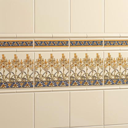 Alphonse Mucha Orchid On County White - Hyperion Tiles