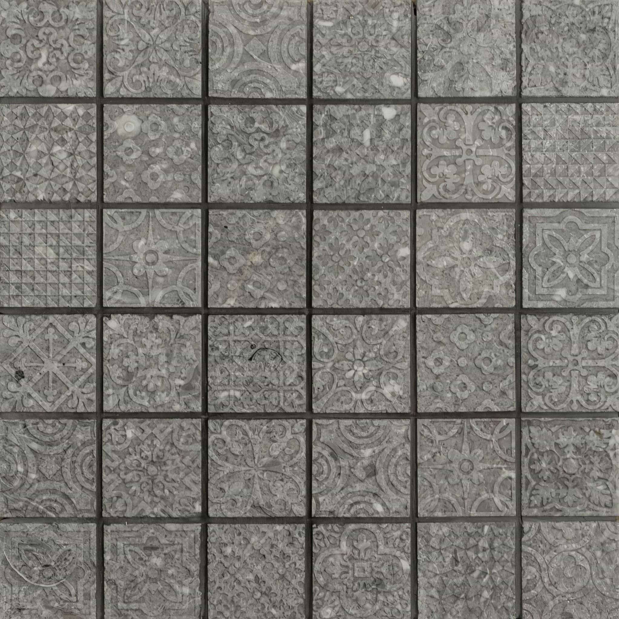 Alto Grey Marble Patterned Mosaic - Hyperion Tiles