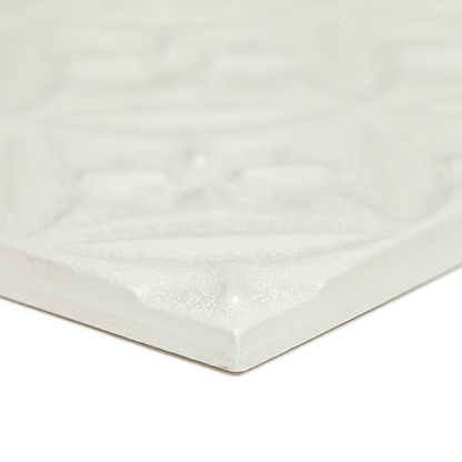 Alhambra White Decor 15 x 15cm - Hyperion Tiles - Fired Earth