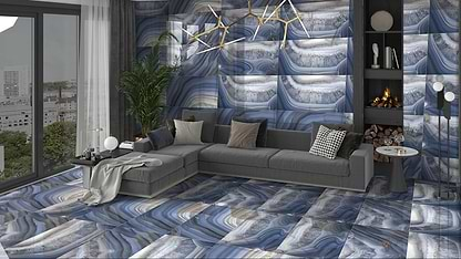 Ananas Blue 60 x 120cm - Hyperion Tiles