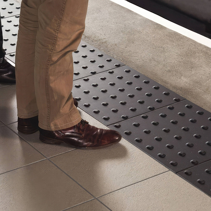 Anthracite Tactile Blister Quarry Tile 400x400mm - Hyperion Tiles