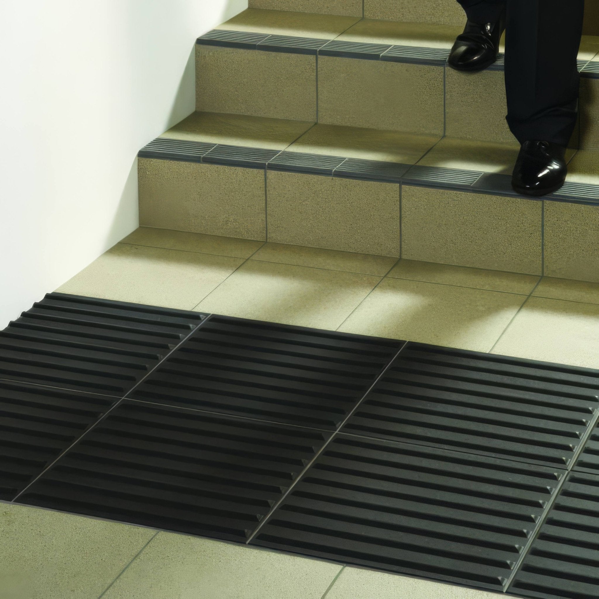 Anthracite Tactile Corduroy Quarry Tile 400x400mm - Hyperion Tiles