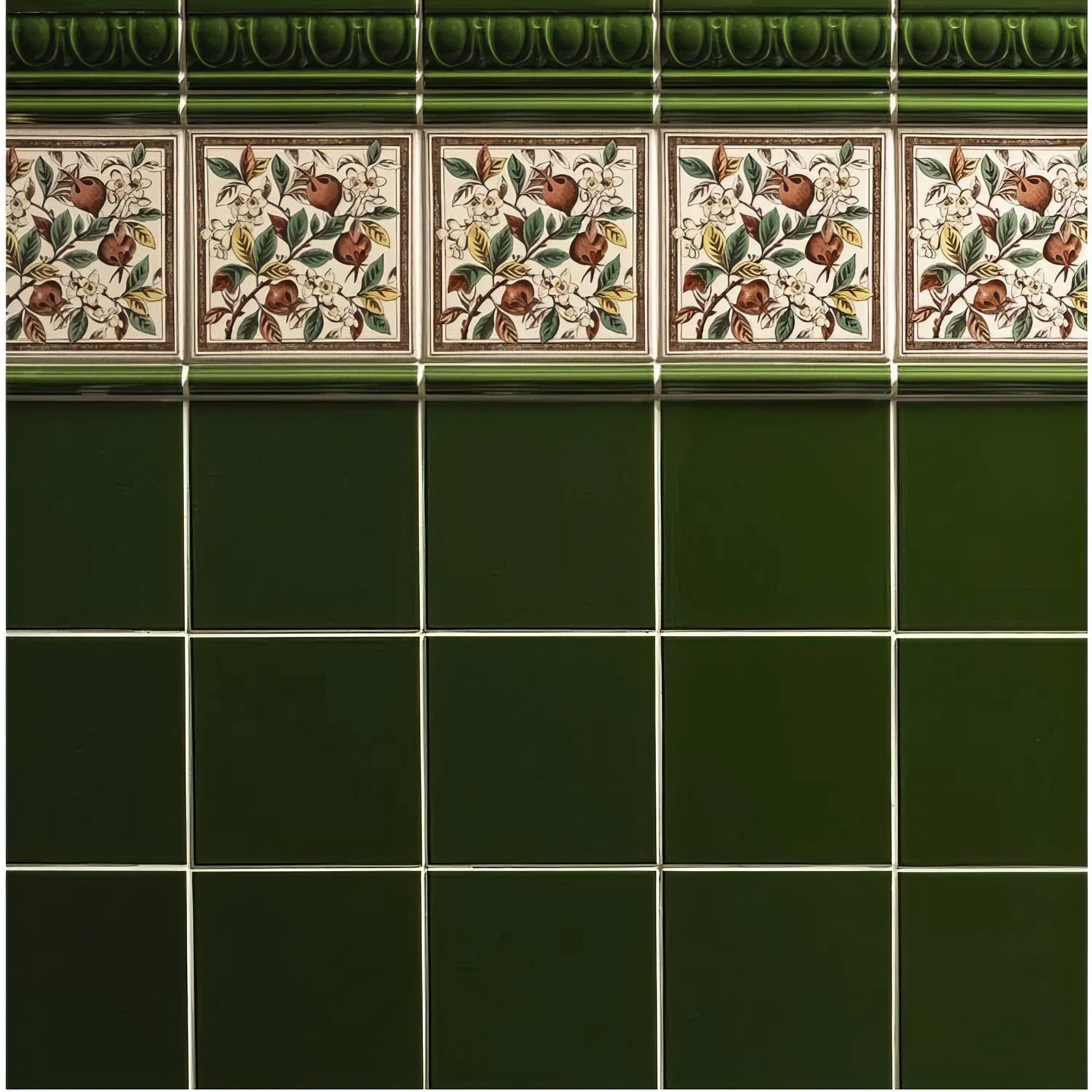 Apple Blossom Single Tile on County White