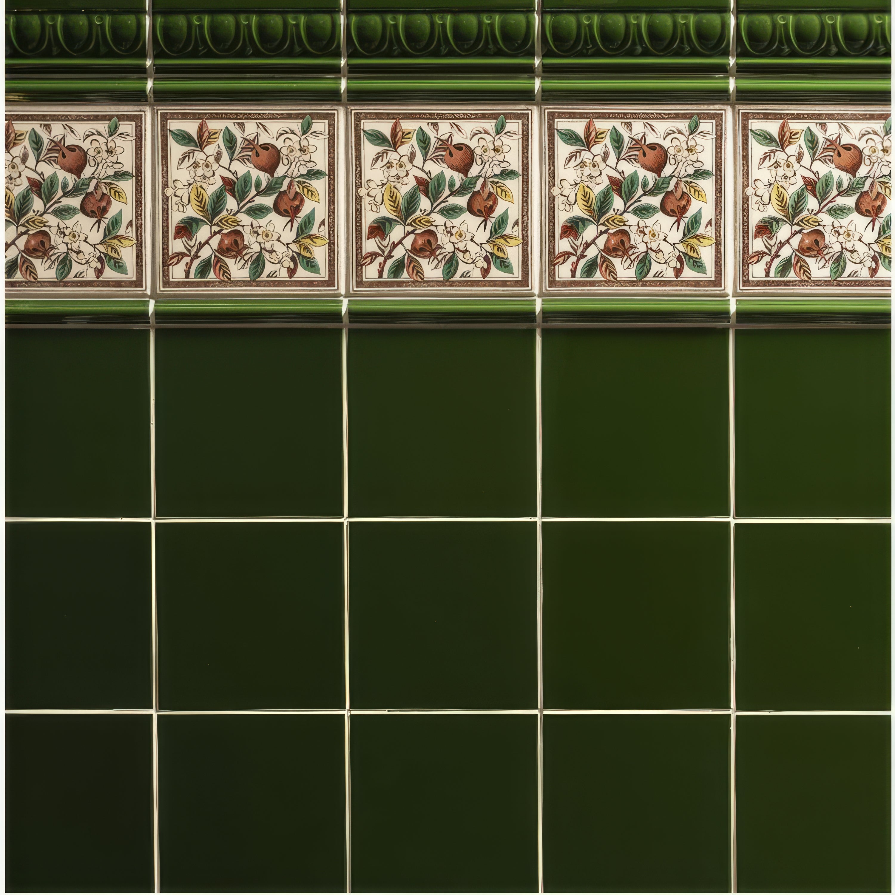 Edwardian Green Egg & Dart Moulding - Hyperion Tiles