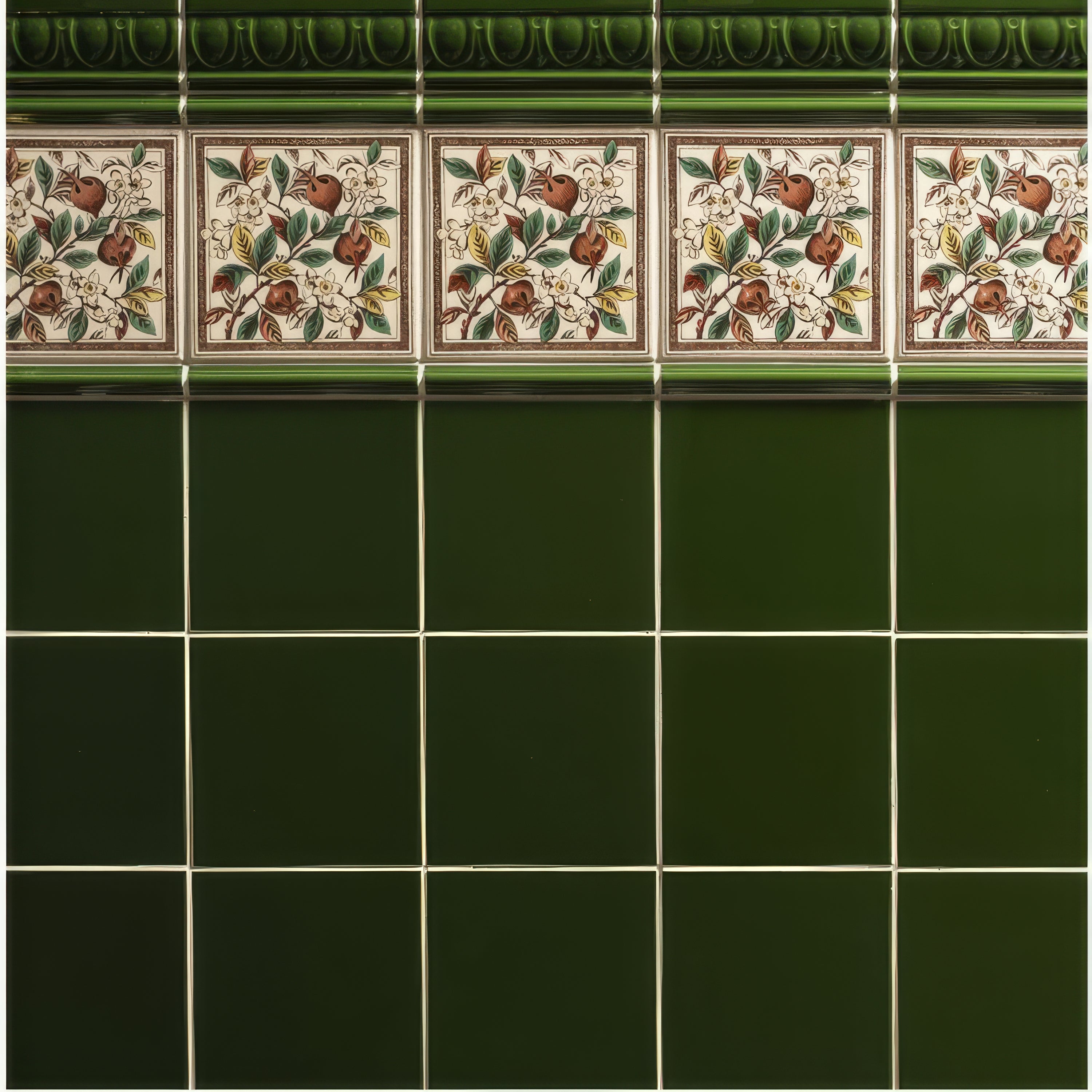 Edwardian Green Astragal Moulding - Hyperion Tiles