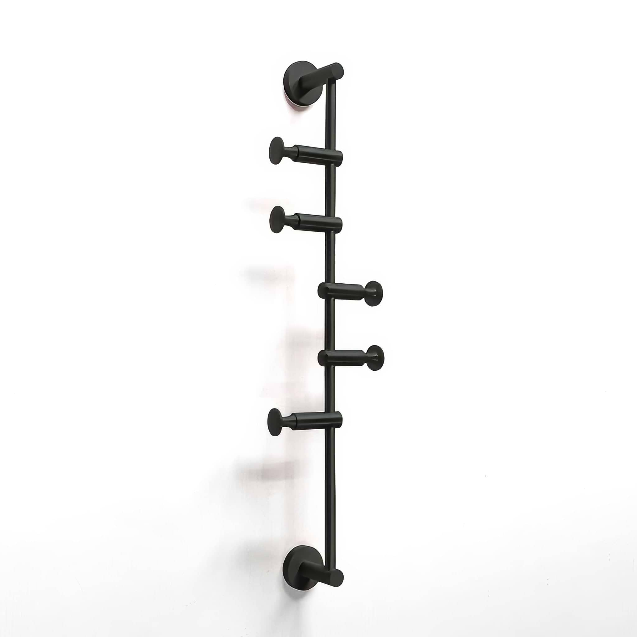 Archer Vertical Rail With 5 Hooks Black - Hyperion Tiles