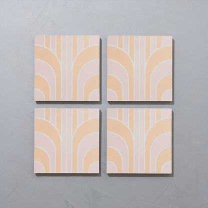 Art Deco Curve Blush Tile - Hyperion Tiles
