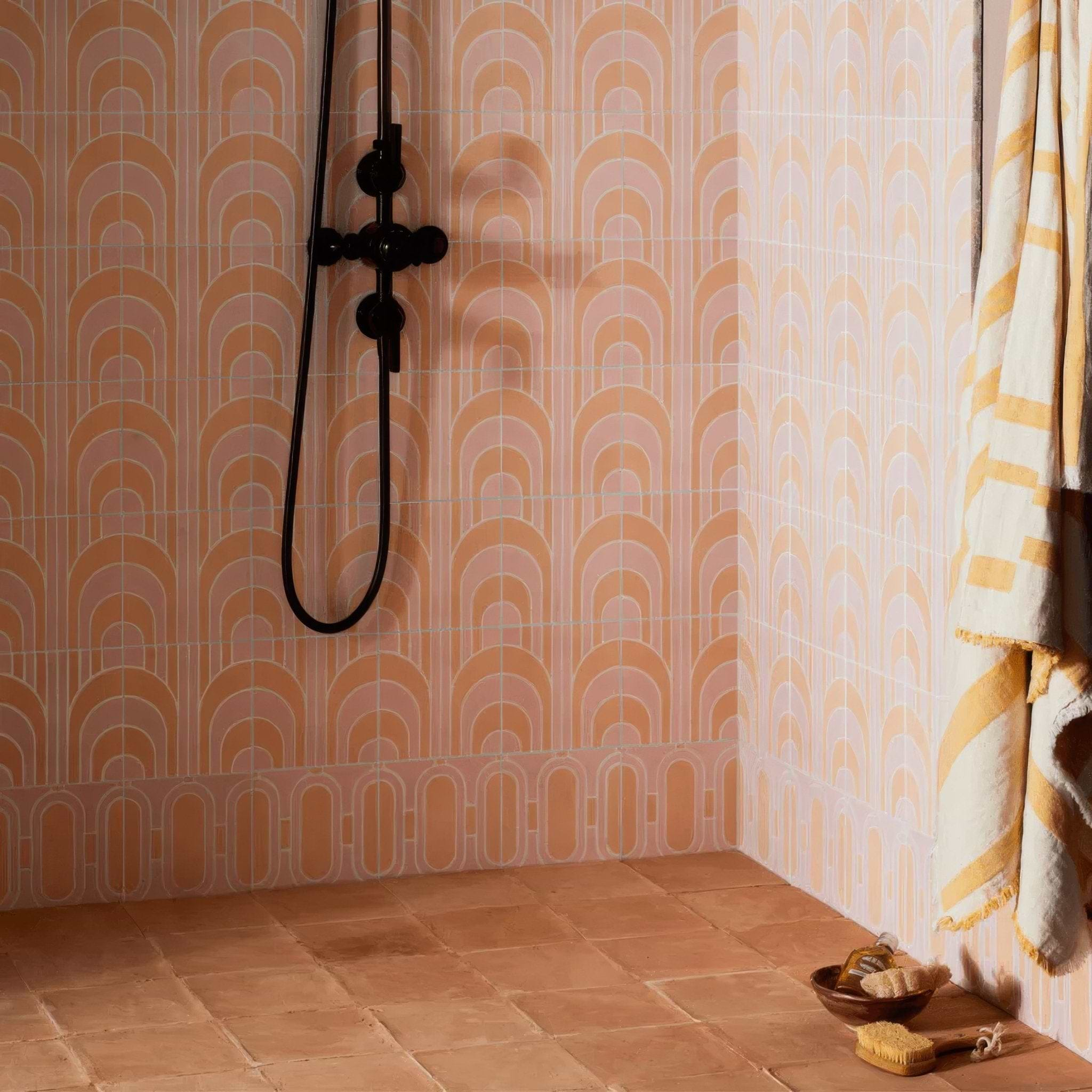 Art Deco Curve Blush Tile - Hyperion Tiles