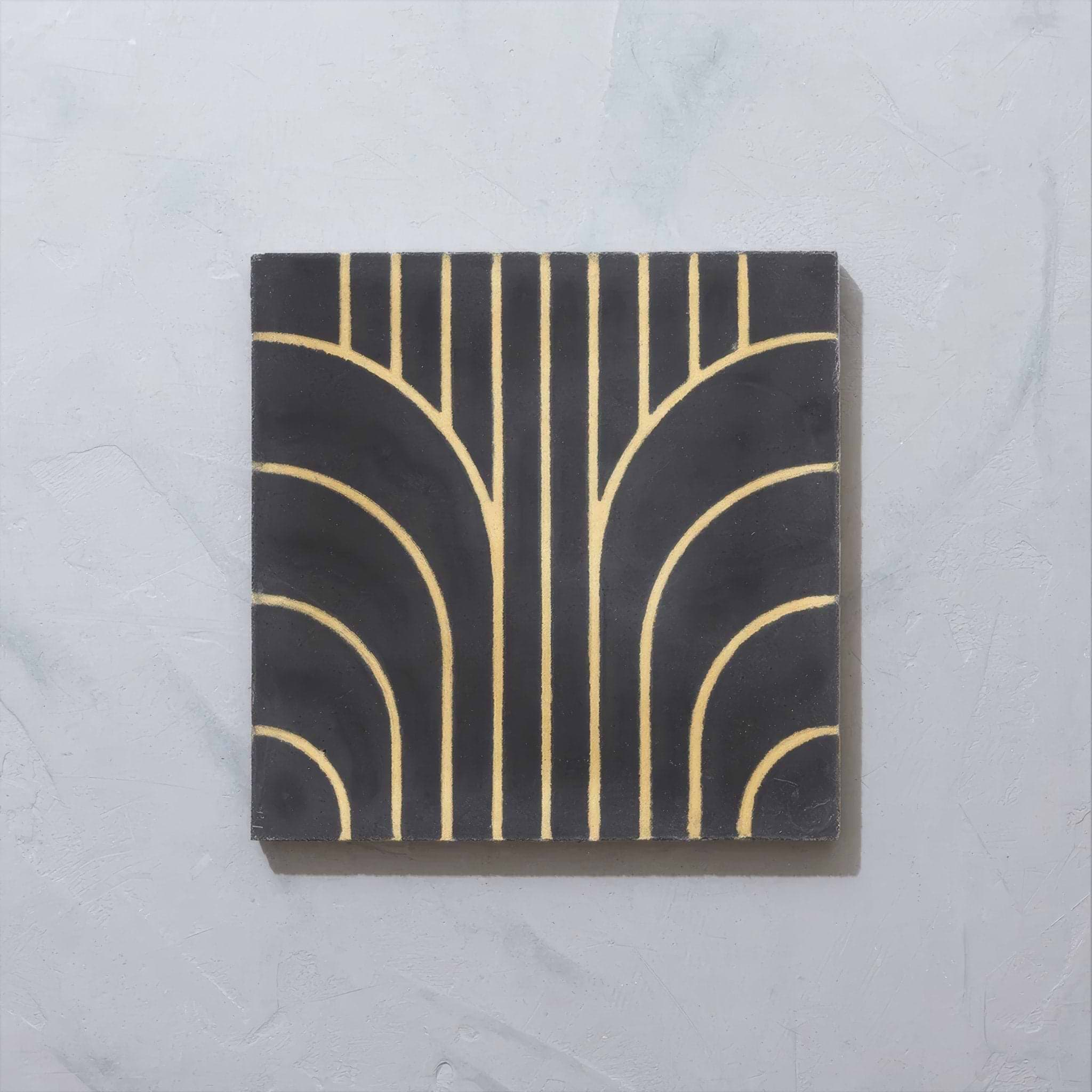 Art Deco Curve Ebony Tile - Hyperion Tiles