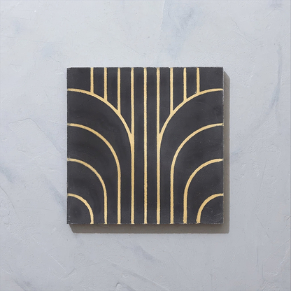 Art Deco Curve Ebony Tile - Hyperion Tiles