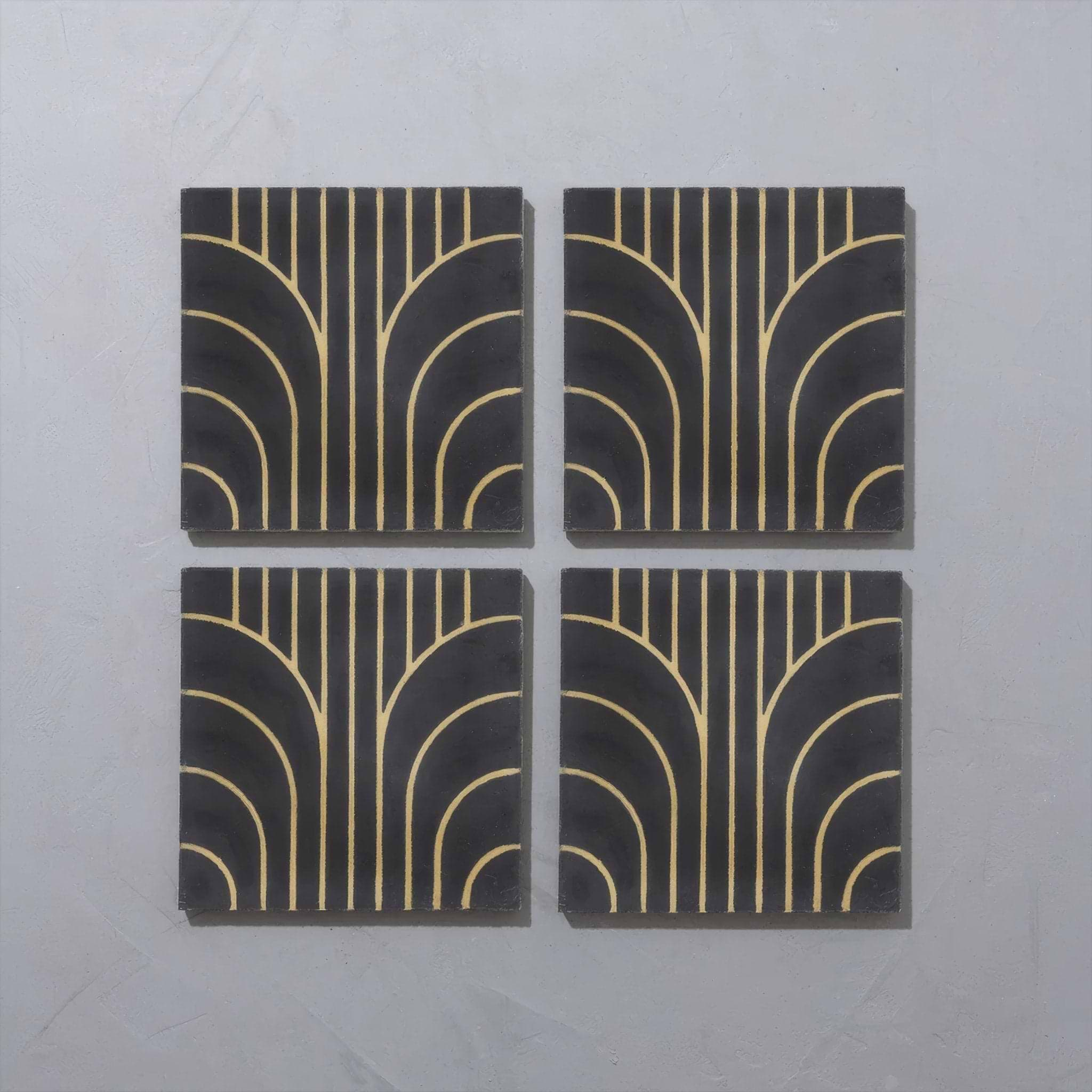 Art Deco Curve Ebony Tile - Hyperion Tiles