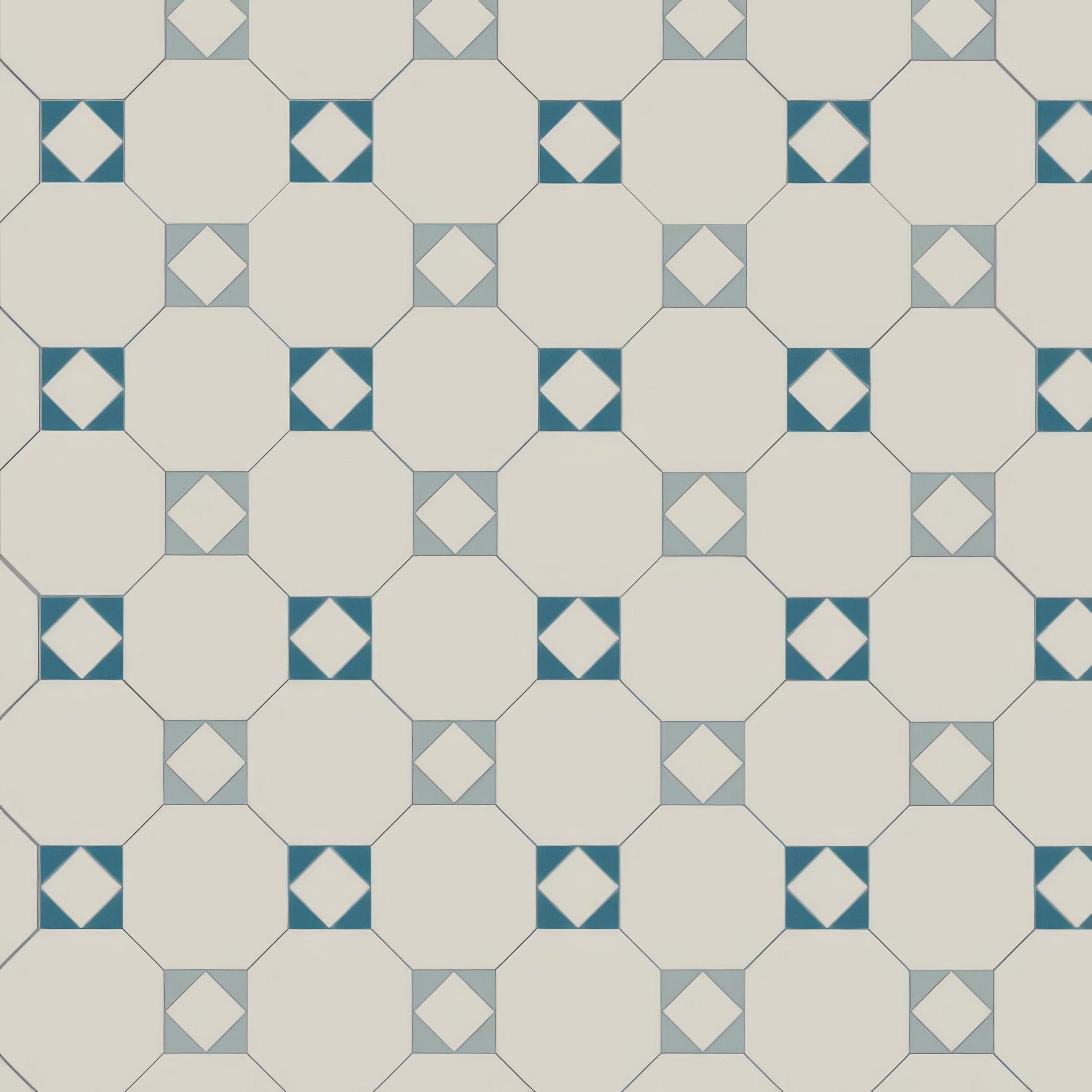 Arundel Dover White, Grey & Pugin Blue - Hyperion Tiles