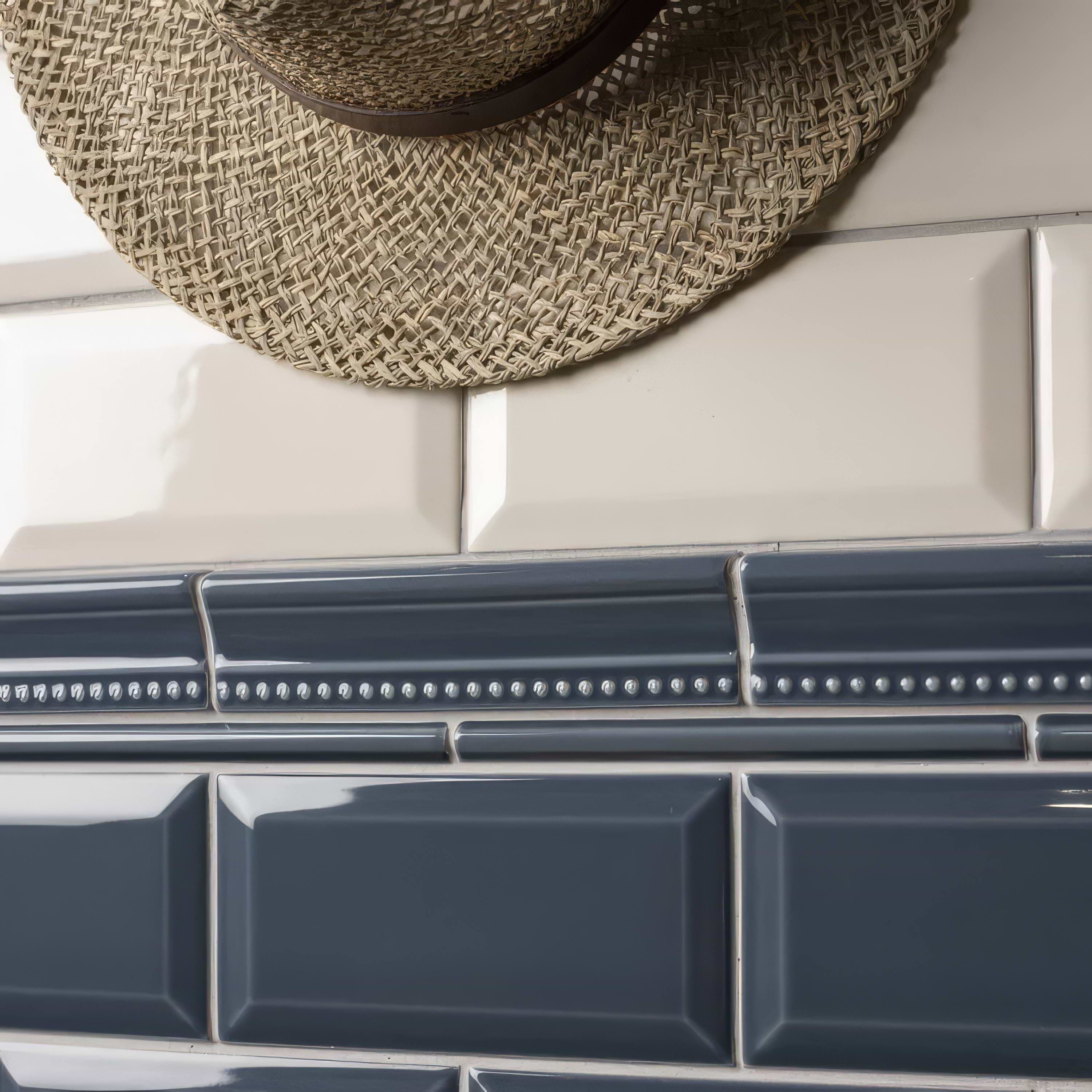 Ascot Blue Metro Bevelled Tile - Hyperion Tiles